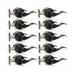 10 Pack Matte Black Door Handles Privacy Door Levers